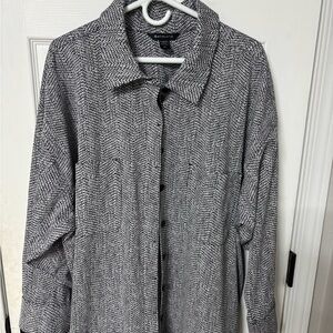 Athleta Black and White Button Down Shirt